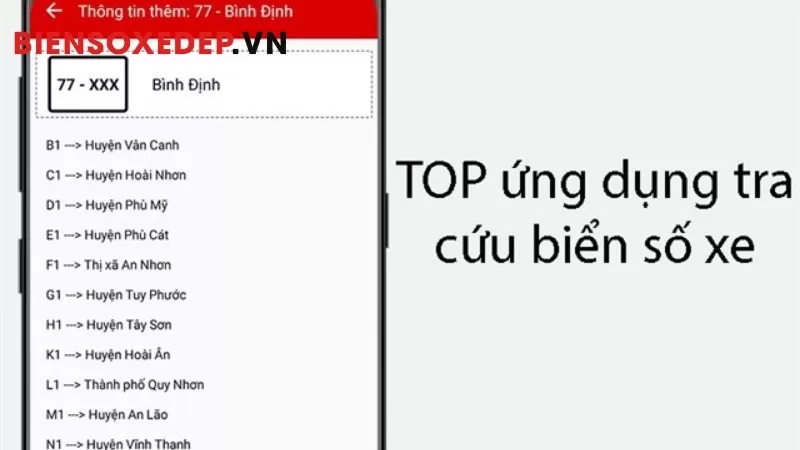 App tra cứu thông tin xe qua biển số