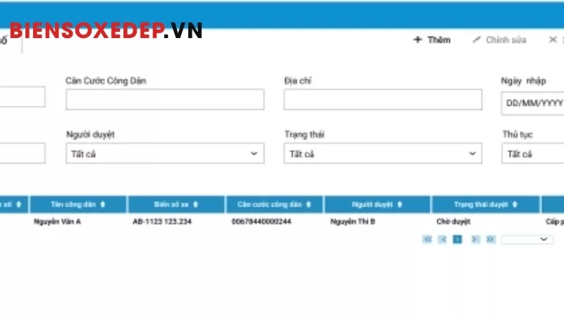 Phần mềm quản lý biển số xe