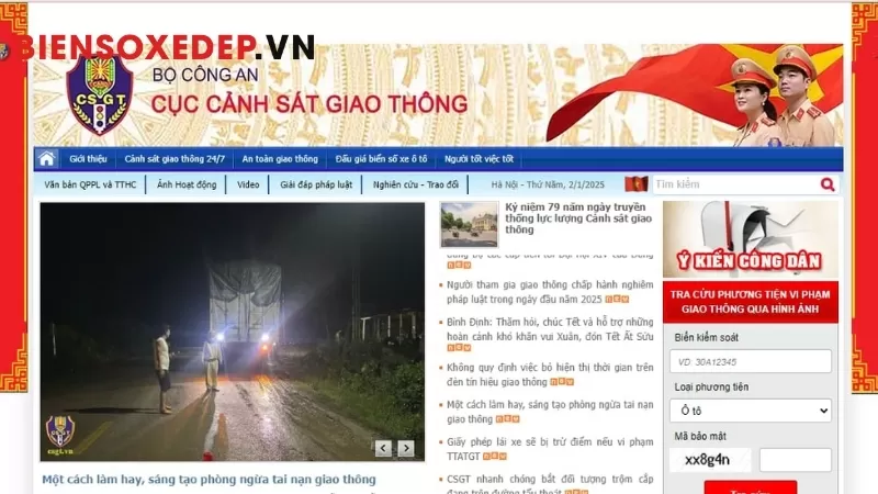 Website tra cứu phạt nguội theo biển số xe